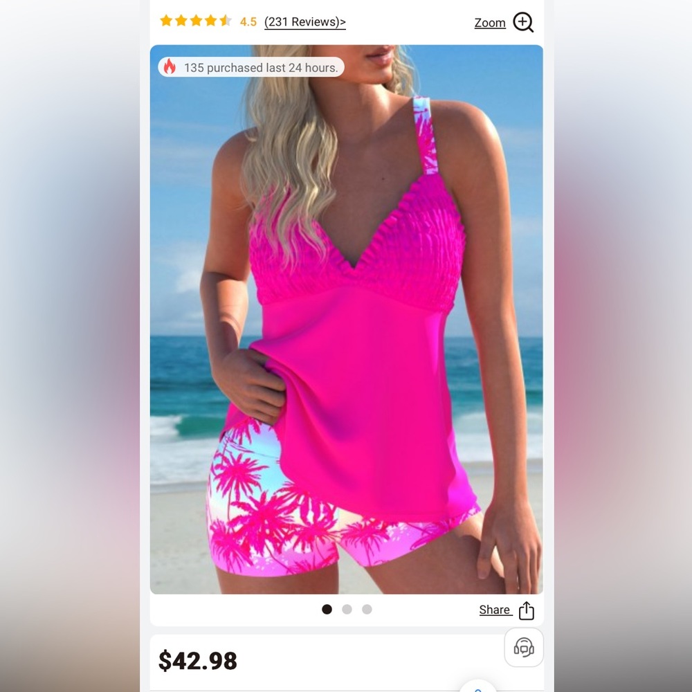 Brand new tankini!  Fun colors & print